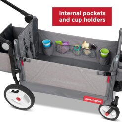 Radio Flyer Odyssey Collapsible Stroll N Wagon with Storage Bag, Light Gray