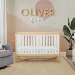 Delta Children Tribeca 4-in-1 Baby Convertible Crib, Bianca White/Natural