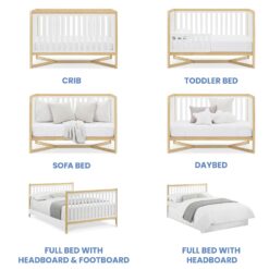 Delta Children Tribeca 4-in-1 Baby Convertible Crib, Bianca White/Natural