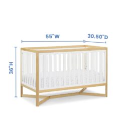 Delta Children Tribeca 4-in-1 Baby Convertible Crib, Bianca White/Natural