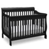 Delta Children Canton 4-in-1 Convertible Crib - Easy to Assemble, Ebony Black