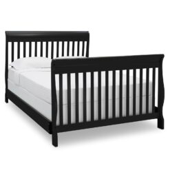 Delta Children Canton 4-in-1 Convertible Crib - Easy to Assemble, Ebony Black