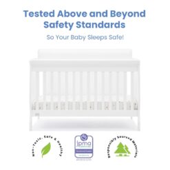 Simmons Kids Carter 6-in-1 Convertible Crib - Greenguard Gold Certified, Bianca White