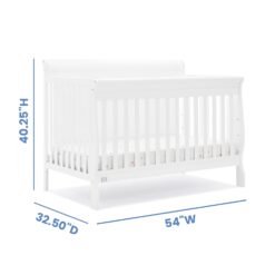 Simmons Kids Carter 6-in-1 Convertible Crib - Greenguard Gold Certified, Bianca White