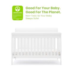 Simmons Kids Carter 6-in-1 Convertible Crib - Greenguard Gold Certified, Bianca White