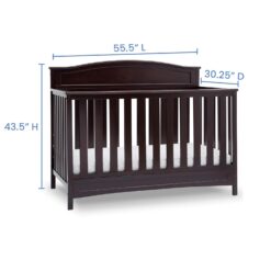 Delta Children Emery 4-in-1 Convertible Baby Crib - Greenguard Gold Certified, Dark Chocolate