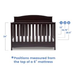 Delta Children Emery 4-in-1 Convertible Baby Crib - Greenguard Gold Certified, Dark Chocolate