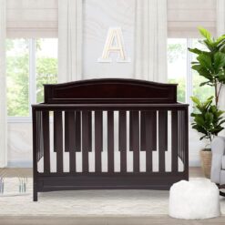 Delta Children Emery 4-in-1 Convertible Baby Crib - Greenguard Gold Certified, Dark Chocolate