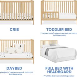 Delta Children Heartland 4-in-1 Convertible Crib, Natural