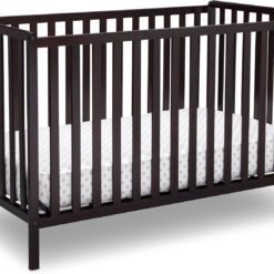 Delta Children Heartland 4-in-1 Convertible Crib - Greenguard Gold Certified, Dark Chocolate