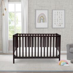 Delta Children Heartland 4-in-1 Convertible Crib - Greenguard Gold Certified, Dark Chocolate