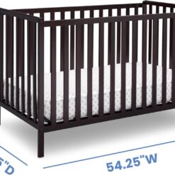Delta Children Heartland 4-in-1 Convertible Crib - Greenguard Gold Certified, Dark Chocolate