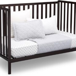 Delta Children Heartland 4-in-1 Convertible Crib - Greenguard Gold Certified, Dark Chocolate