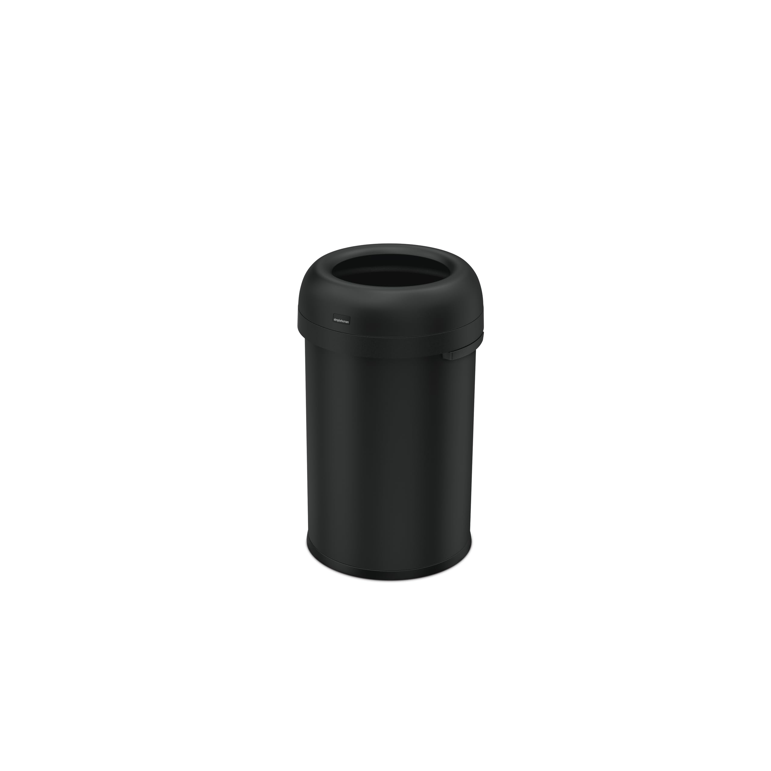 simplehuman 115 Liter / 30 Gallon Bullet Open Top Trash Can, Commercial Grade Heavy Gauge Matte Black Stainless Steel