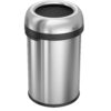 simplehuman 115 Liter / 30 Gallon Bullet Open Top Trash Can Commercial Grade Heavy Gauge, Brushed Stainless Steel
