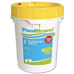 PoolBrand 3 Inch Stabilized Chlorine Tablets for Sanitizing Swimming Pools - Individually Wrapped, Slow Dissolving - Tri-Chlor - Made in USA 25 Pounds 12002133