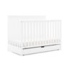 Simmons Kids Logan 6-in-1 Convertible Crib with Underdrawer - Greenguard Gold Certified, Bianca White