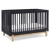 Delta Children Poppy 4-in-1 Convertible Crib, Greenguard Gold Certified, Midnight Grey/Natural