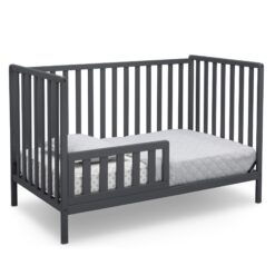 Delta Children Heartland 4-in-1 Convertible Crib - Greenguard Gold Certified, Charcoal Grey