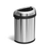 simplehuman 80 Liter / 21.1 Gallon Extra Large Semi-Round Open Top Trash Can Commercial Grade Heavy Gauge Brushed Stainless Steel, ADA-Compliant