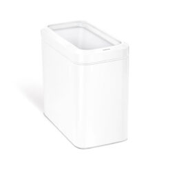 simplehuman 25 Liter / 6.6 Gallon Slim Open Top Small Trash Can, Commercial Grade Heavy Gauge Office Trash Can, White Stainless Steel