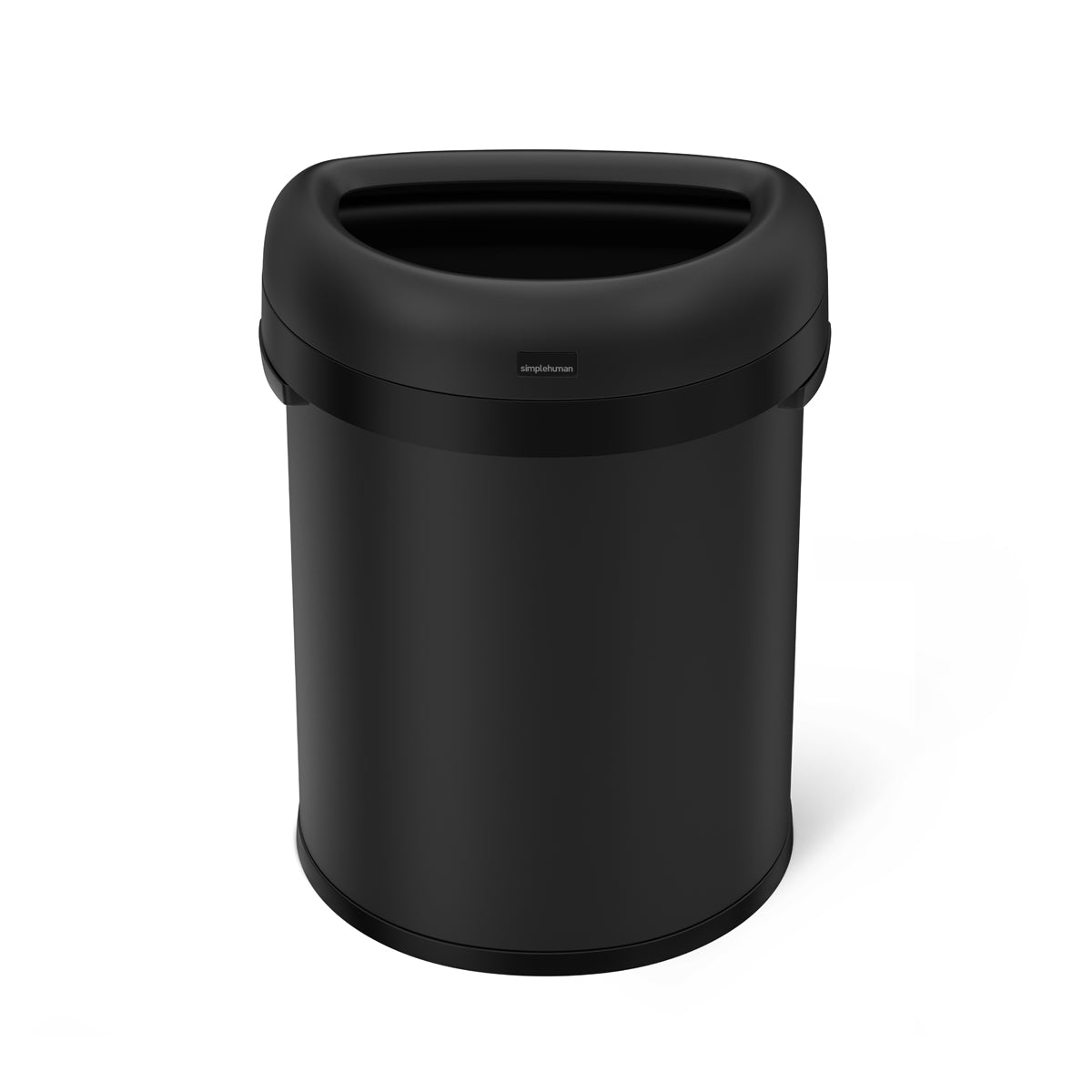 simplehuman 80 Liter / 21.1 Gallon Extra Large Semi-Round Open Top Trash Can Commercial Grade Heavy Gauge Matte Black, ADA-Compliant