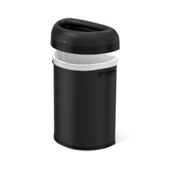simplehuman 80 Liter / 21.1 Gallon Extra Large Semi-Round Open Top Trash Can Commercial Grade Heavy Gauge Matte Black, ADA-Compliant