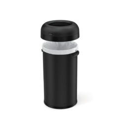 Simplehuman Bullet Open Top Can, 60-Liter Matte Black Indoor/Outdoor Kitchen Lidless Trash Can