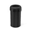 Simplehuman Bullet Open Top Can, 60-Liter Matte Black Indoor/Outdoor Kitchen Lidless Trash Can