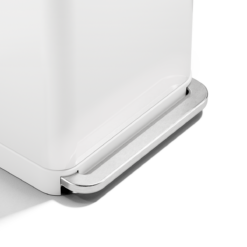 simplehuman 55L Liner Rim Rectangular Step Can, White