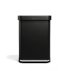 simplehuman 55L Liner Rim Rectangular Step Can, Matte Black