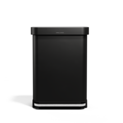 simplehuman 55L Liner Rim Rectangular Step Can, Matte Black