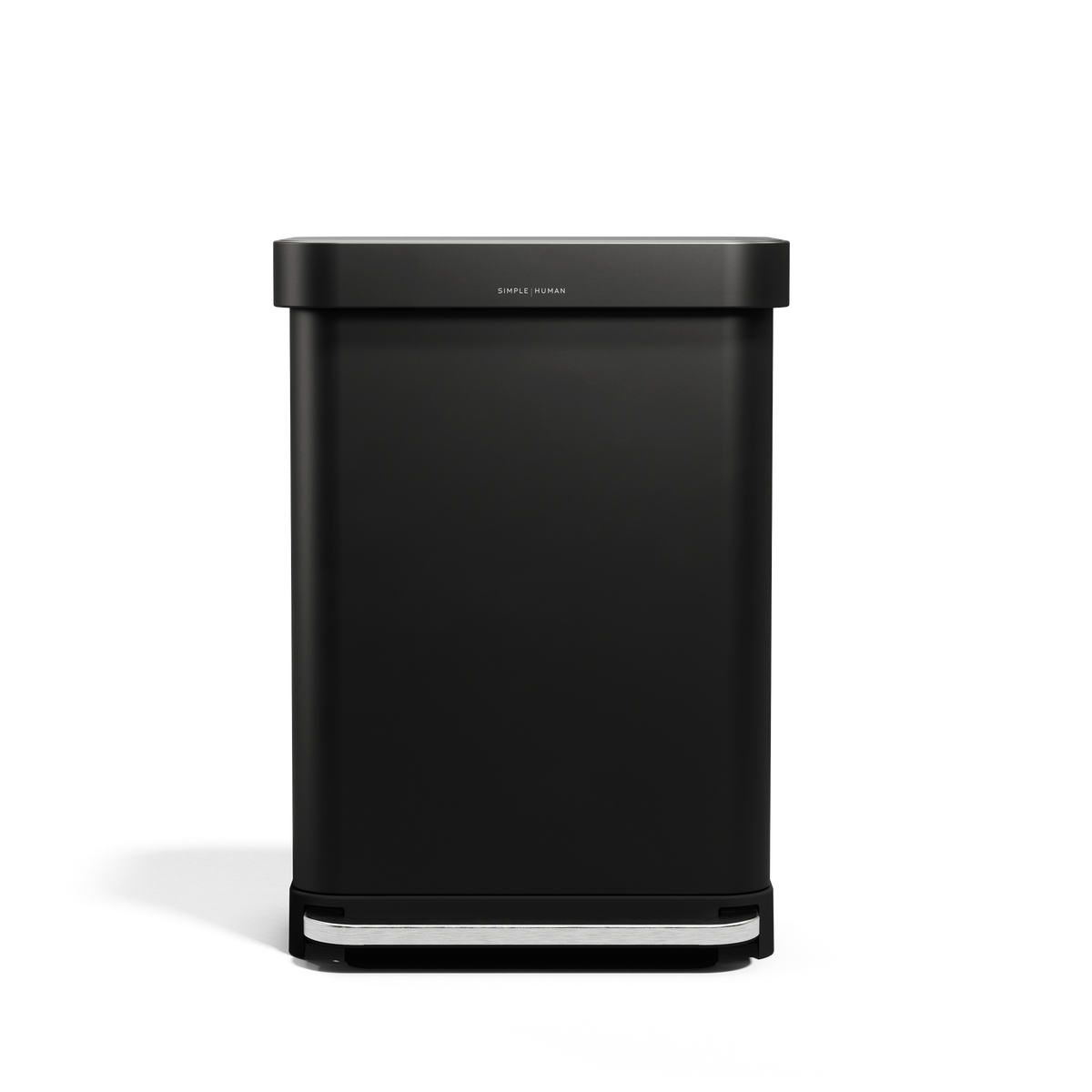 simplehuman 55L Liner Rim Rectangular Step Can, Matte Black