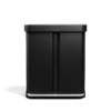 simplehuman 58 Liter, 15.3 Gallon Rectangular Hands-Free Dual Compartment Recycling Kitchen Step Trash Can, Matte Black