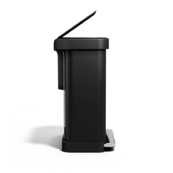 simplehuman 58 Liter, 15.3 Gallon Rectangular Hands-Free Dual Compartment Recycling Kitchen Step Trash Can, Matte Black
