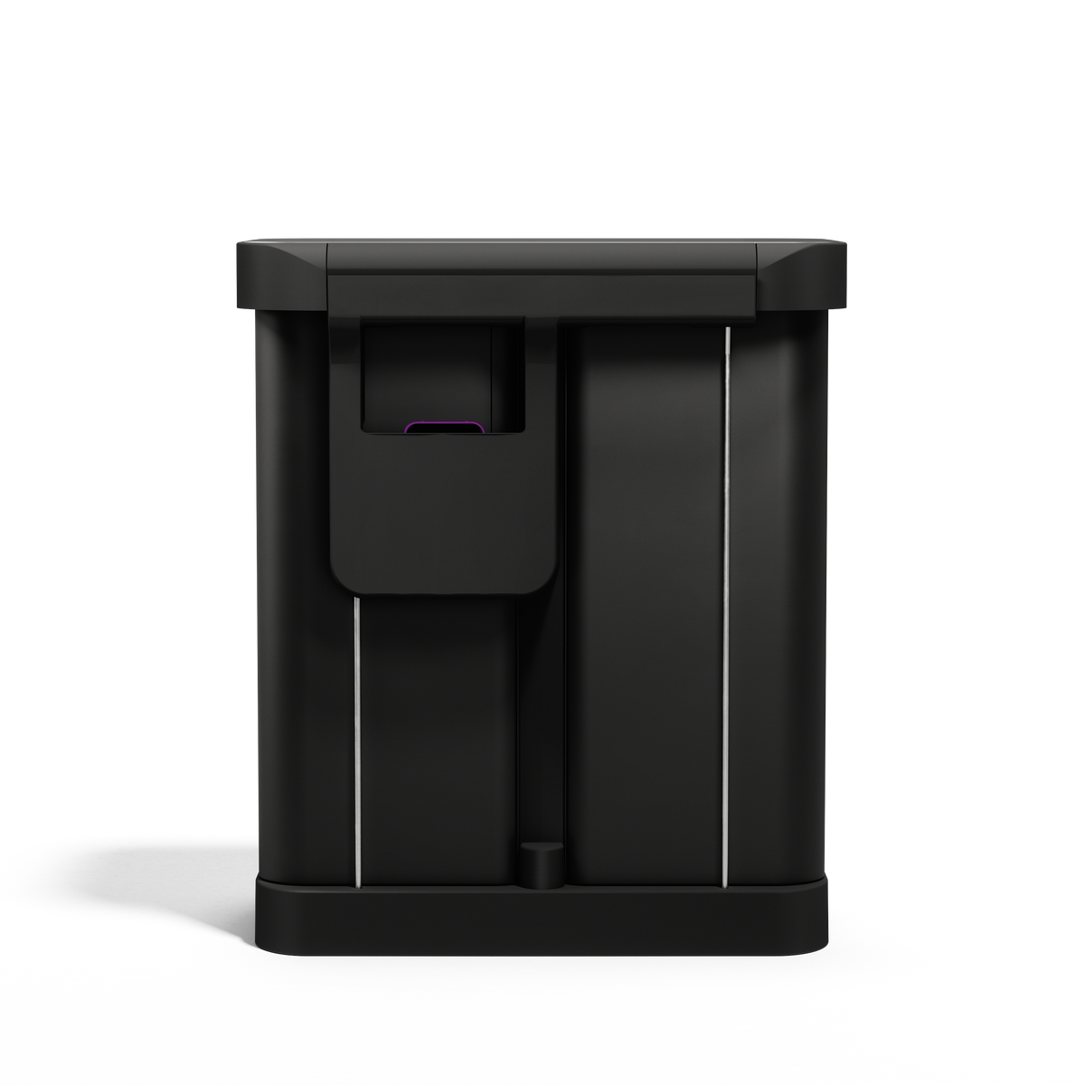 simplehuman 58 Liter, 15.3 Gallon Rectangular Hands-Free Dual Compartment Recycling Kitchen Step Trash Can, Matte Black