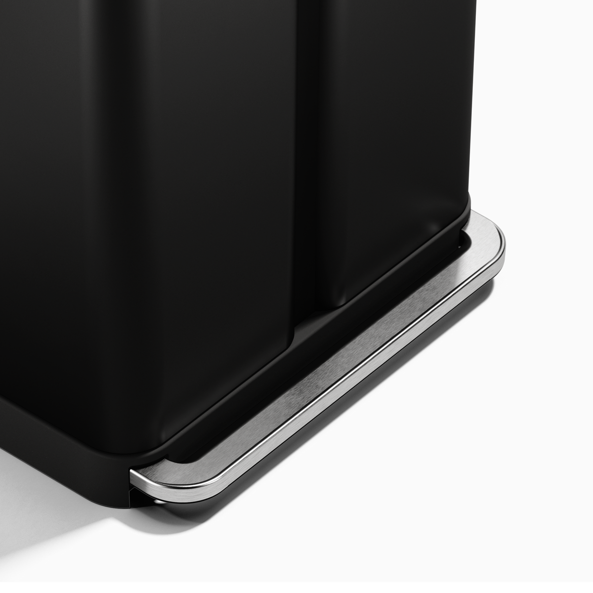 simplehuman 58 Liter, 15.3 Gallon Rectangular Hands-Free Dual Compartment Recycling Kitchen Step Trash Can, Matte Black