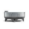 simplehuman Compact Dish Drying Rack with Stainless Steel Frame, 360º Easy Drain Swivel Spout, Utensil Holder, Anti-Residue Coating, Moisture Control Surface, Grey