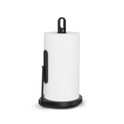simplehuman Standing Paper Towel Holder with Spray Pump, Black Stainless Steel