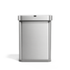 simplehuman Rectangular Sensor Can, 58L Sensor Can Voice and Motion-Activated, Brushed