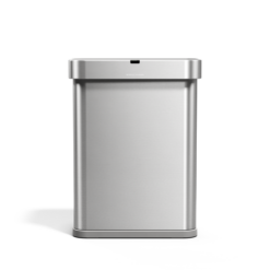 simplehuman Rectangular Sensor Can, 58L Sensor Can Voice and Motion-Activated, Brushed