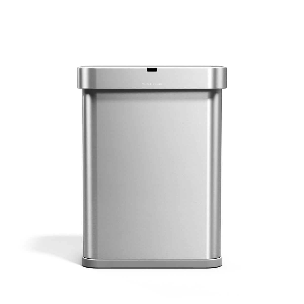 simplehuman Rectangular Sensor Can, 58L Sensor Can Voice and Motion-Activated, Brushed