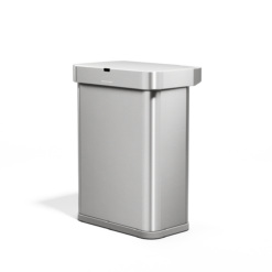 simplehuman Rectangular Sensor Can, 58L Sensor Can Voice and Motion-Activated, Brushed