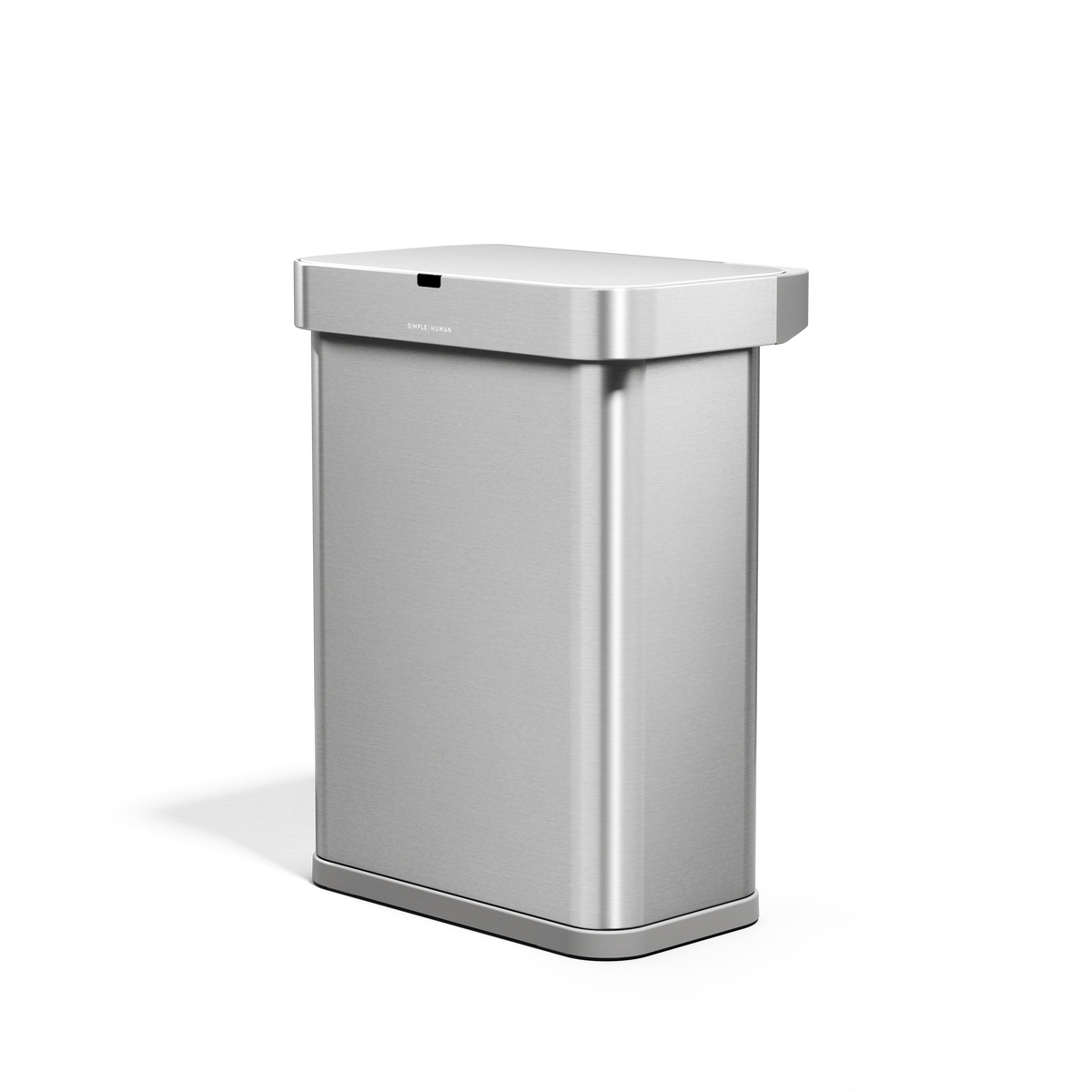 simplehuman Rectangular Sensor Can, 58L Sensor Can Voice and Motion-Activated, Brushed