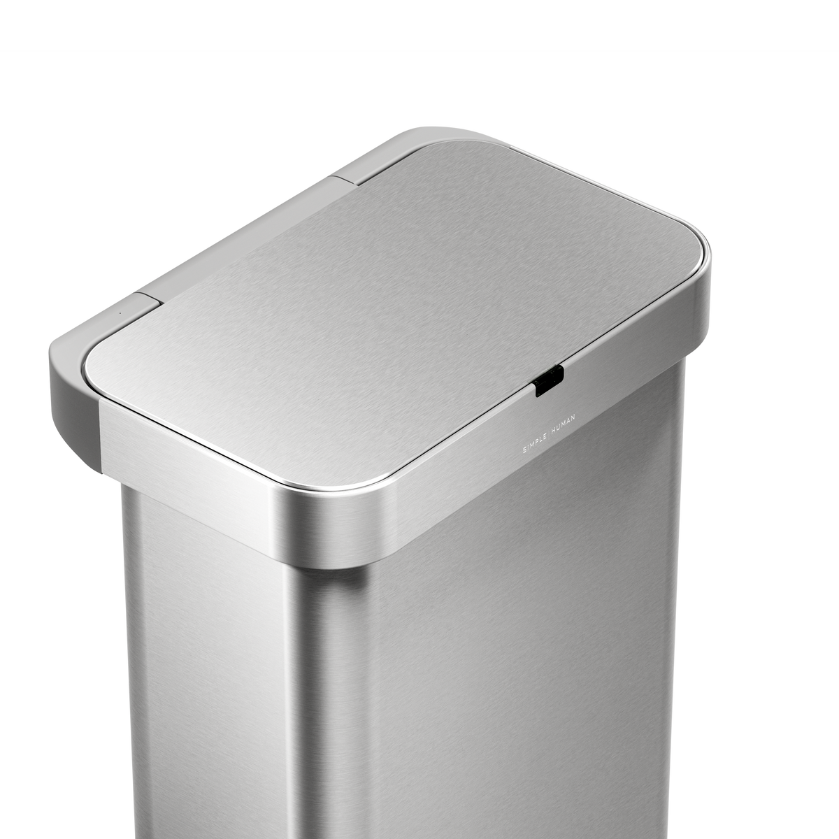 simplehuman Rectangular Sensor Can, 58L Sensor Can Voice and Motion-Activated, Brushed