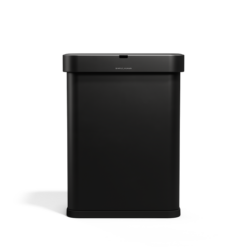 simplehuman Rectangular Sensor Can, 58L Sensor Can Voice and Motion-Activated, Matte Black