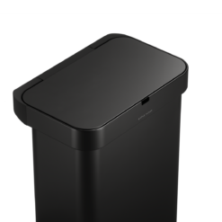 simplehuman Rectangular Sensor Can, 58L Sensor Can Voice and Motion-Activated, Matte Black