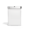 simplehuman Rectangular Sensor Can, 58L Sensor Can Voice and Motion-Activated, White