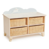Tender Leaf Toys - Bunny Storage Unit - Wooden Toy Storage Organizer with 4 Baskets Drawers for Kids - Toys and Books in Playroom, Nursery or Children's Room - Age 3 +