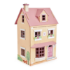 Tender Leaf Toys - Foxtail Villa - Beautiful Mid-Sized Wooden Town-Style Doll House with Starter Furniture Set - Miniature Play - Encourages Role-Play and Story Invention in Boys and Girls - Age 3+